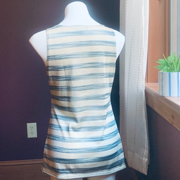 BANANA REPUBLIC Dressy Metallic Striped Tank M - Picture 2 of 11